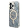 Zestaw Guess GUBPP14XH4EACSB Case+ Charger iPhone 14 Pro Max 6,7 niebieski/blue hard case 4G Print MagSafe